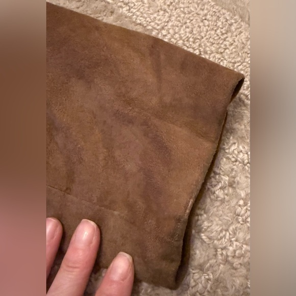 Vintage Brown Suede Leather Trench Coat Belted Long Jacket Size 48 small s - Picture 13 of 13